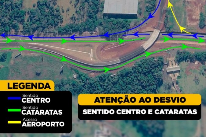 Rodovia das Cataratas terá alteração de tráfego a partir desta terça em Foz do Iguaçu
